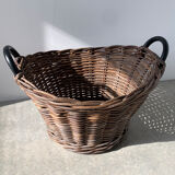 Raw wicker wood basket