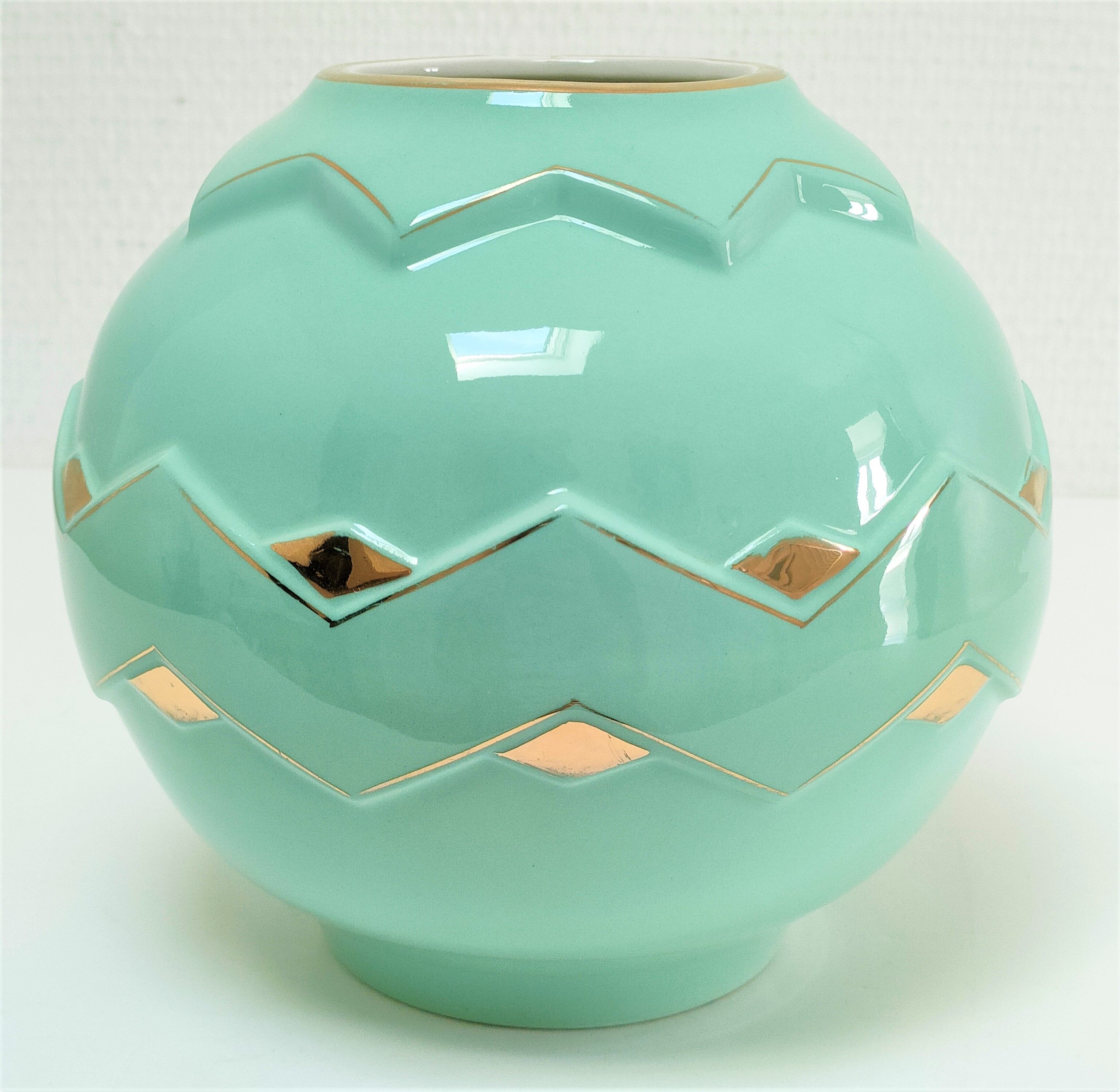 Vase boule art déco céramique émaillée moulin des loups
