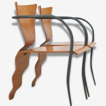 Paire de chaises tripode  William K. Sawaya (1948)  modèle 'La Bella' 1991