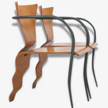 Pair of chairs William K. Sawaya Tripod (1948) model 'Bella' 1991