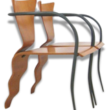 Paire de chaises tripode  William K. Sawaya (1948)  modèle 'La Bella' 1991
