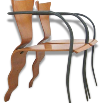Pair of chairs William K. Sawaya Tripod (1948) model 'Bella' 1991