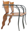 Pair of chairs William K. Sawaya Tripod (1948) model 'Bella' 1991