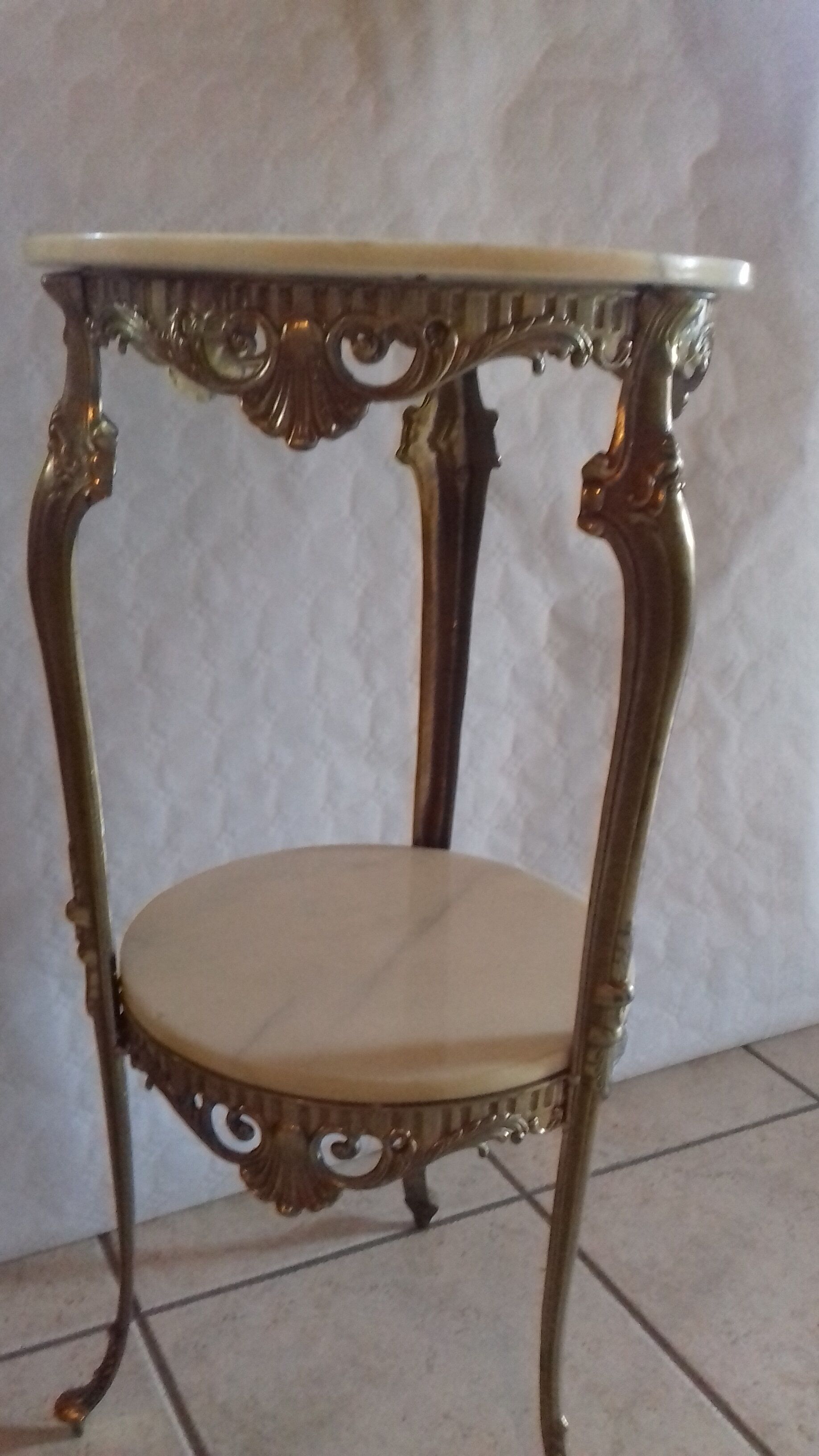 End table marble double trap