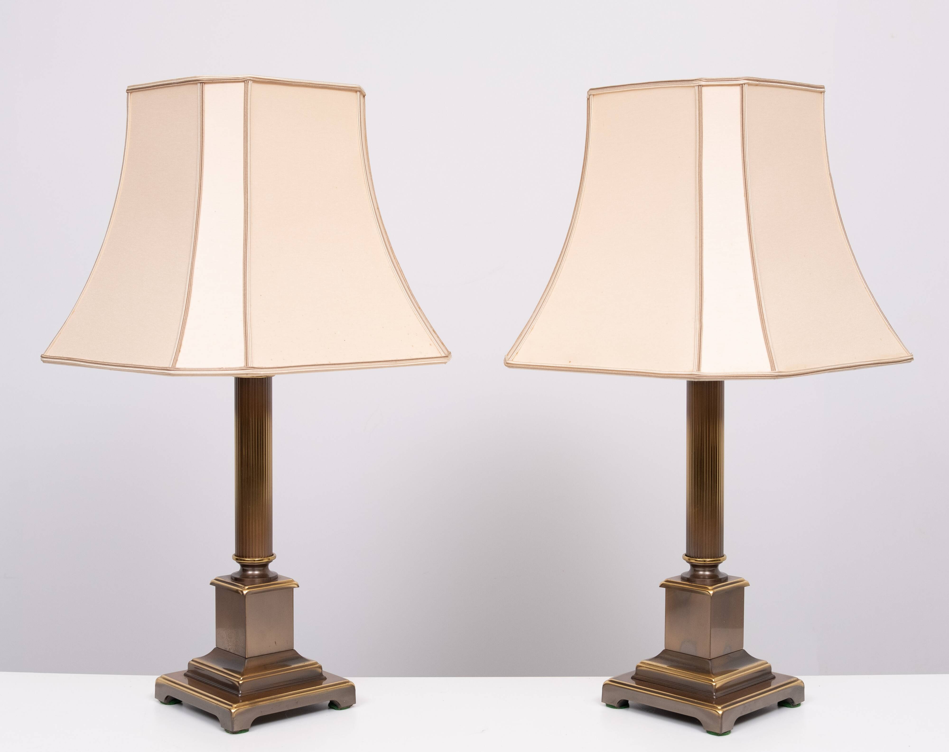 Paire de lampes de table à colonnes Herda, années 1970