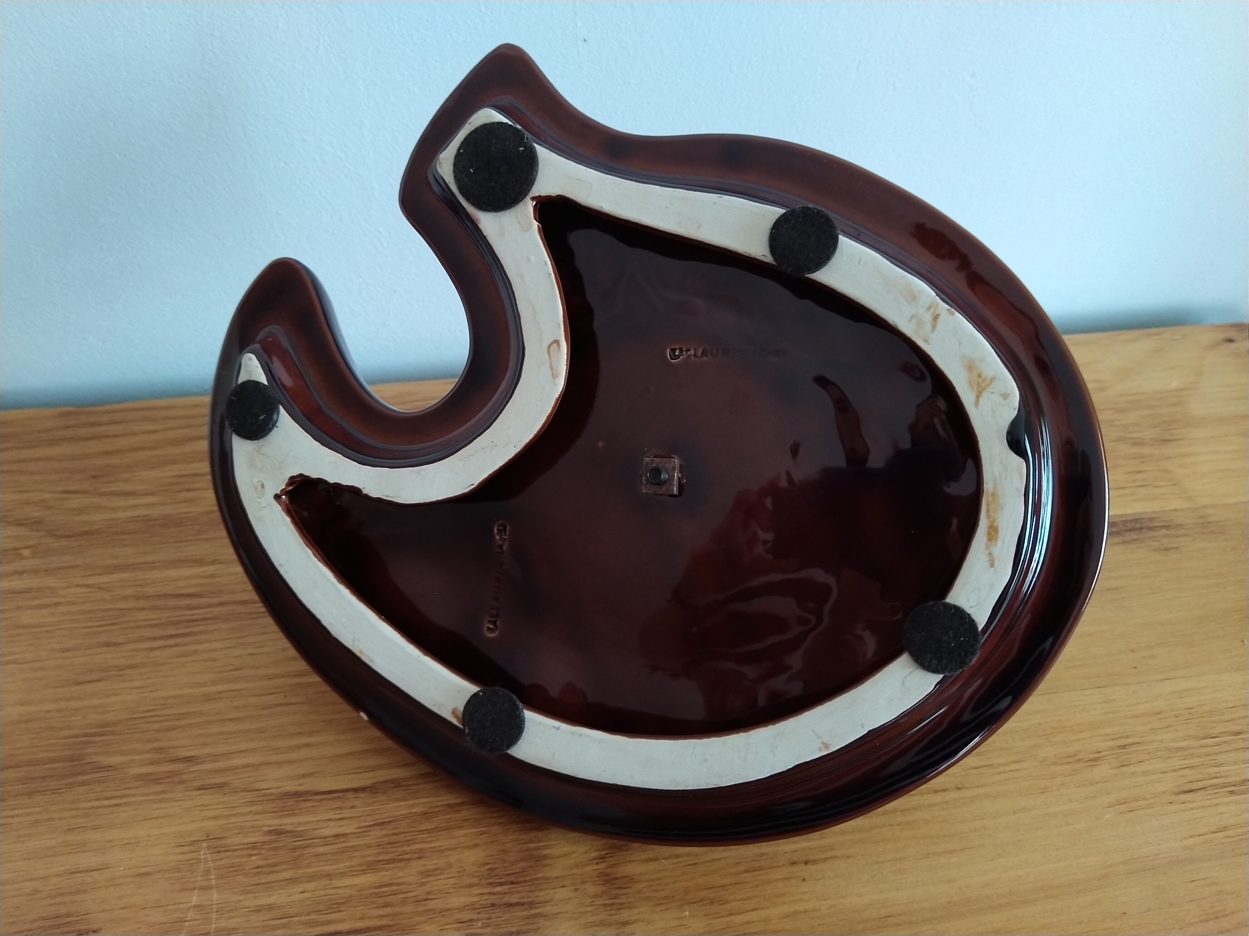 Painted ceramic vintage cheese tray, vallauris painter's palette