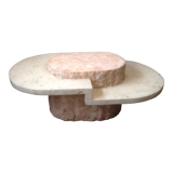 Oval stone coffee table Mactan marble slab by Magnussen Ponte