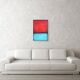 Red and Blue original minimalist abstract modern painting on stretched canv
