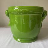 Cache-pot vert vernissé