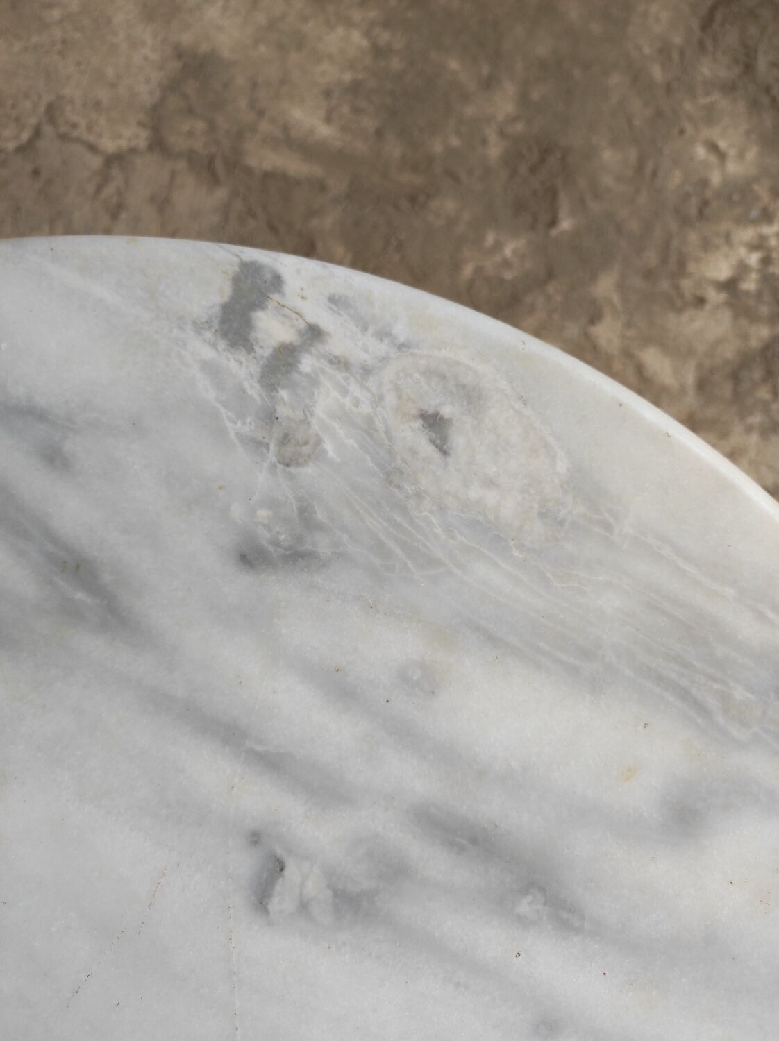Table bistro marble top cast iron foot