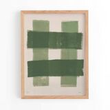 Abstract painting - green stripes painting b198 signed eawy
