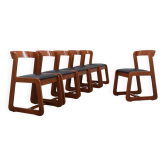 Ensemble de 6 chaises à repas Mario Sabot, Italie 1970