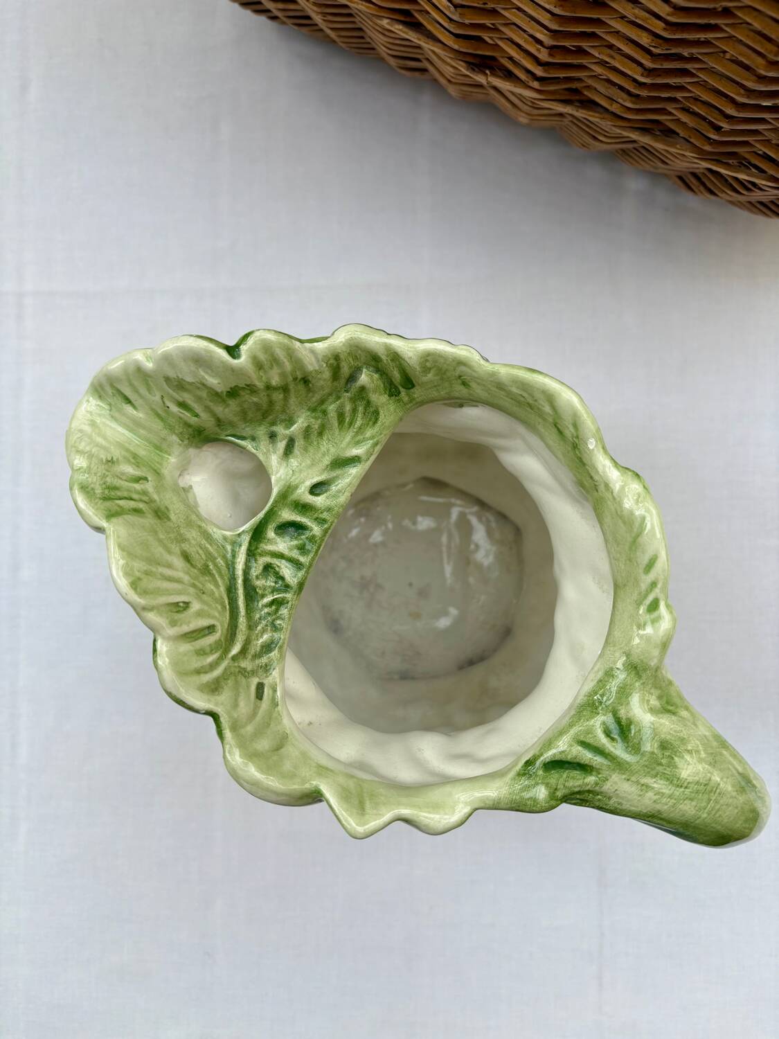 Majolica Italy slip pitcher