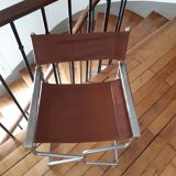 Leather folding armchair