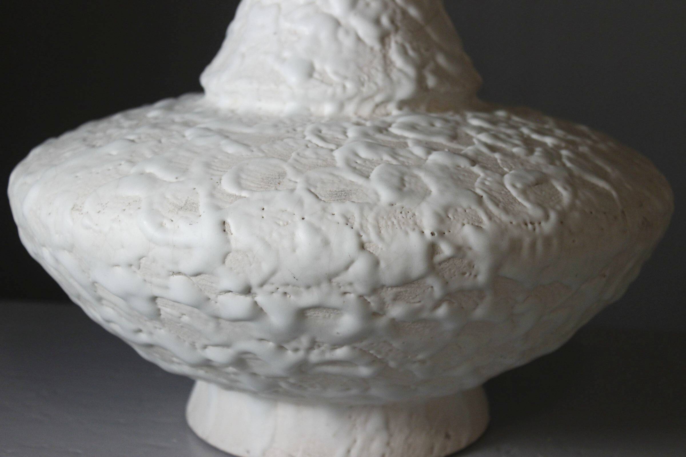 Large vintage ceramic lamp base brutalist West Germany 1960s
