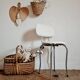 Retro 60s chair metal and white fabric