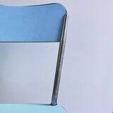 Set table and 4 chairs in formica light blue