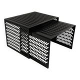 Black perforated steel nesting tables Italy 1980’s