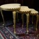 Set of 3 vintage nesting tables in onyx / side tables