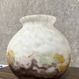 After Muller: marbled glass ball vase, Art Deco period, circa 1930
