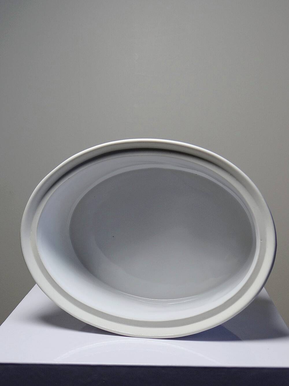 Large vintage white earthenware terrine with hare or rabbit head
