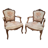 Pair of Louis XV style armchairs