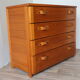 Commode vintage en pin massif et cuir, 1970
