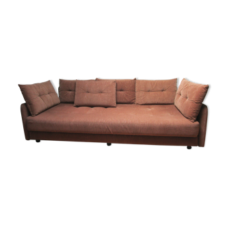 Steiner velvet chocolate sofa, 70s