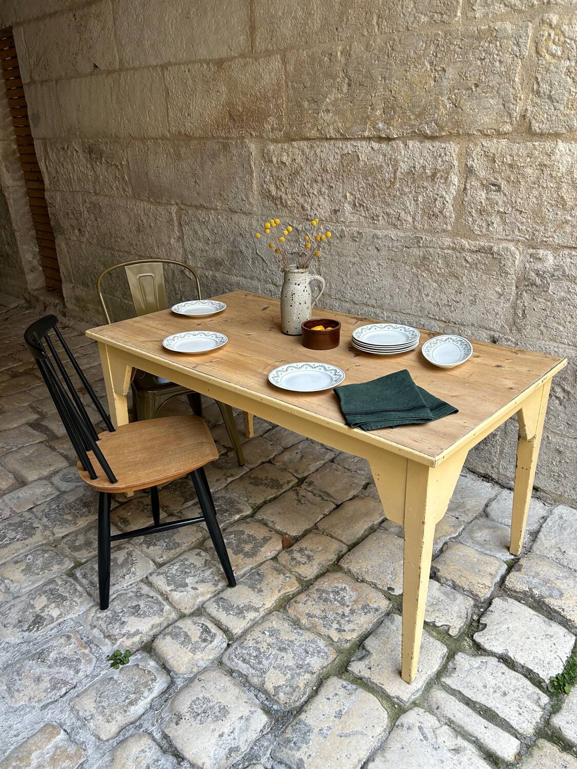 Weathered farm table