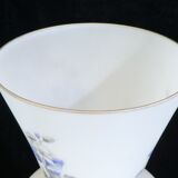 Vintage vintage floral decoration opaque glass vase 50 years