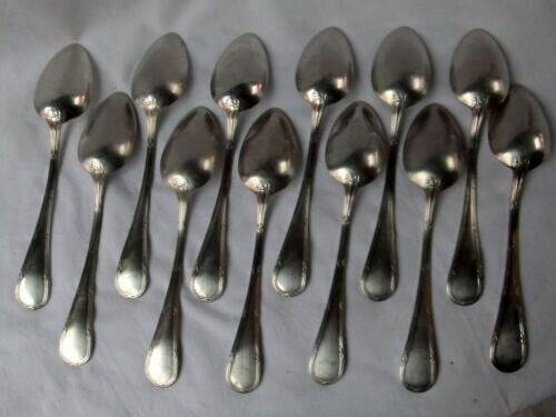 Cuillères modèle ruban Louis XVI métal argent poinçons service couvert de table