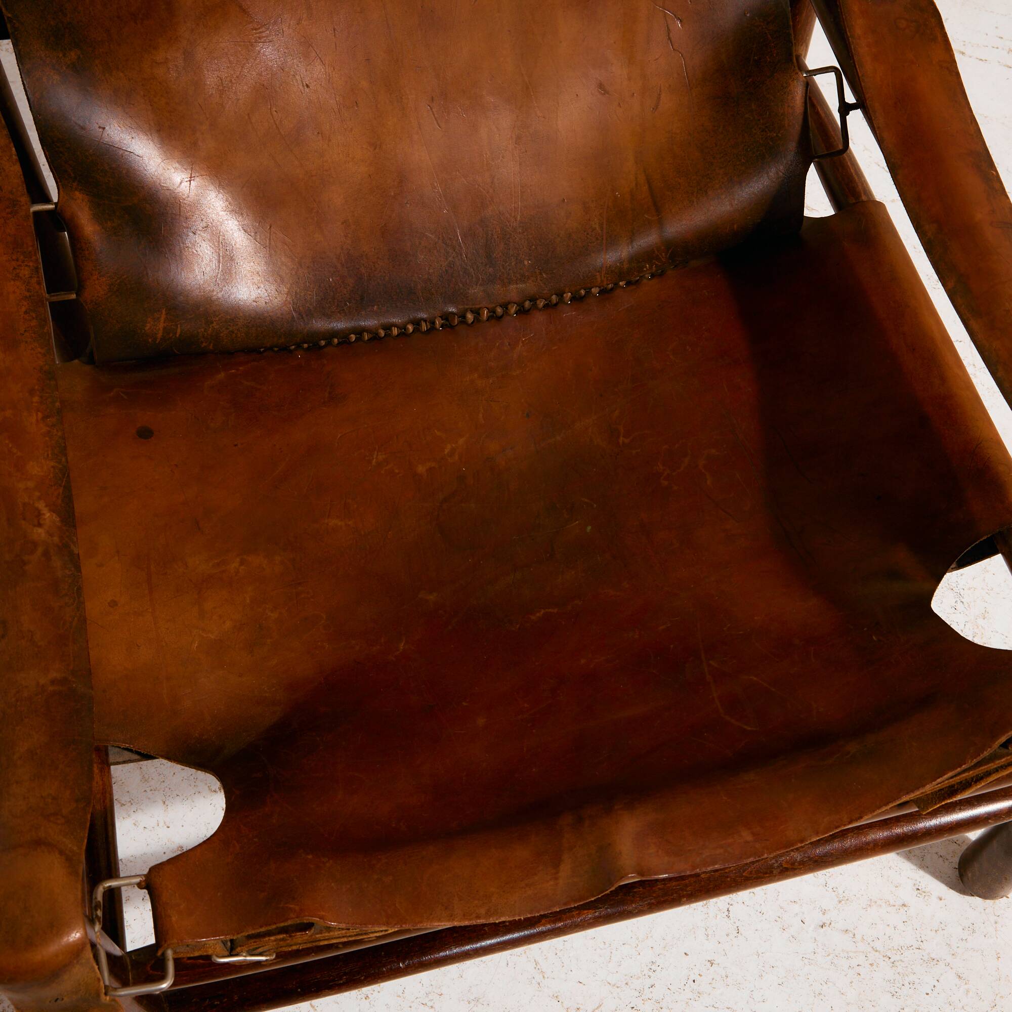 Hungarian calf leather lounge chair