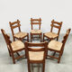 Brutalist rush dining chairs vintage 1970