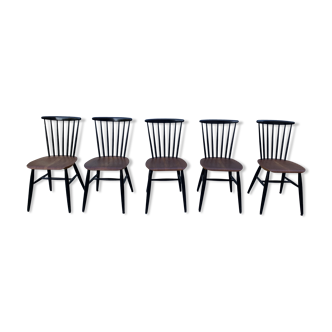 Lot de 5 chaises à barreaux