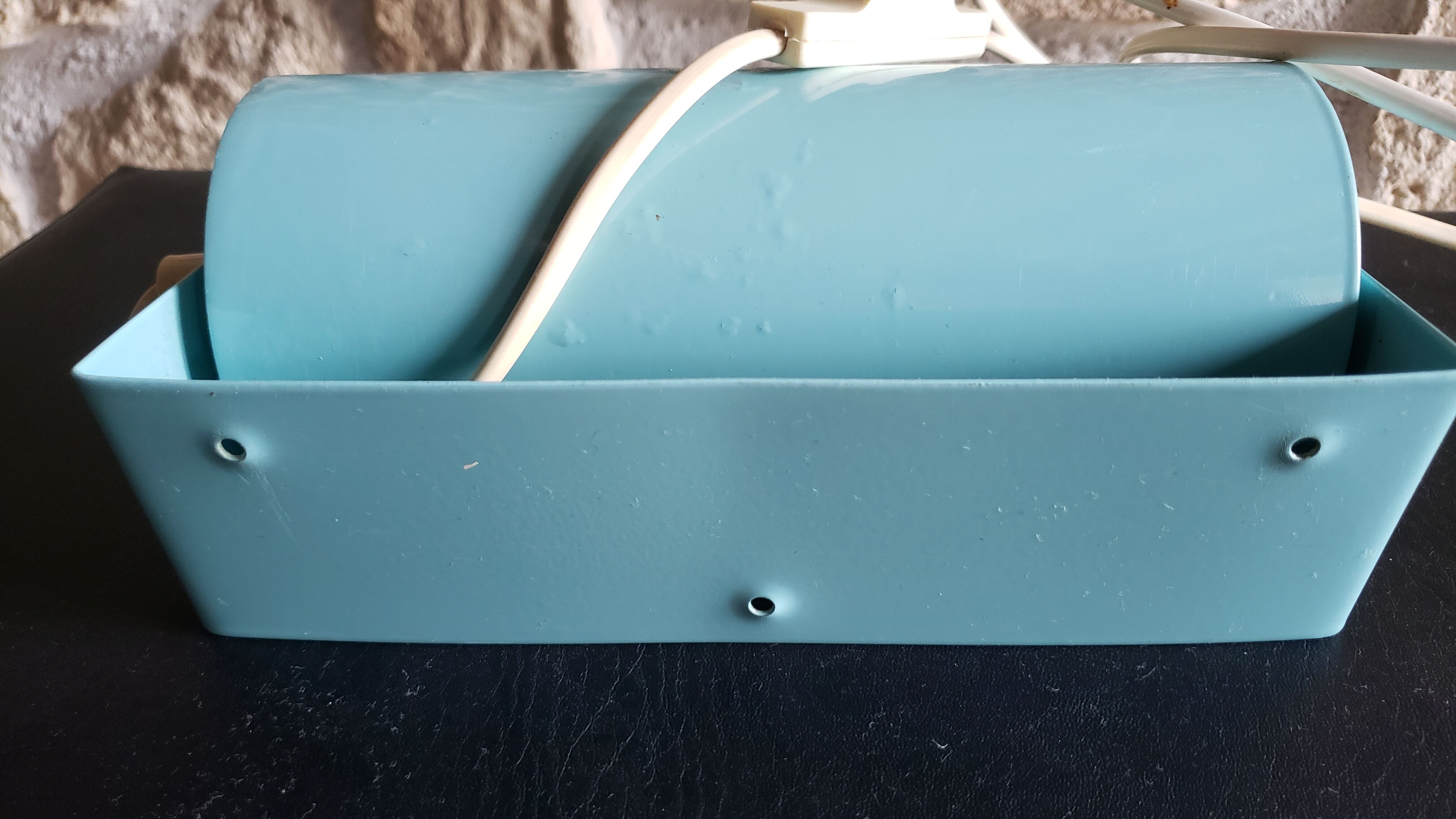 Vintage blue tilting wall lamp