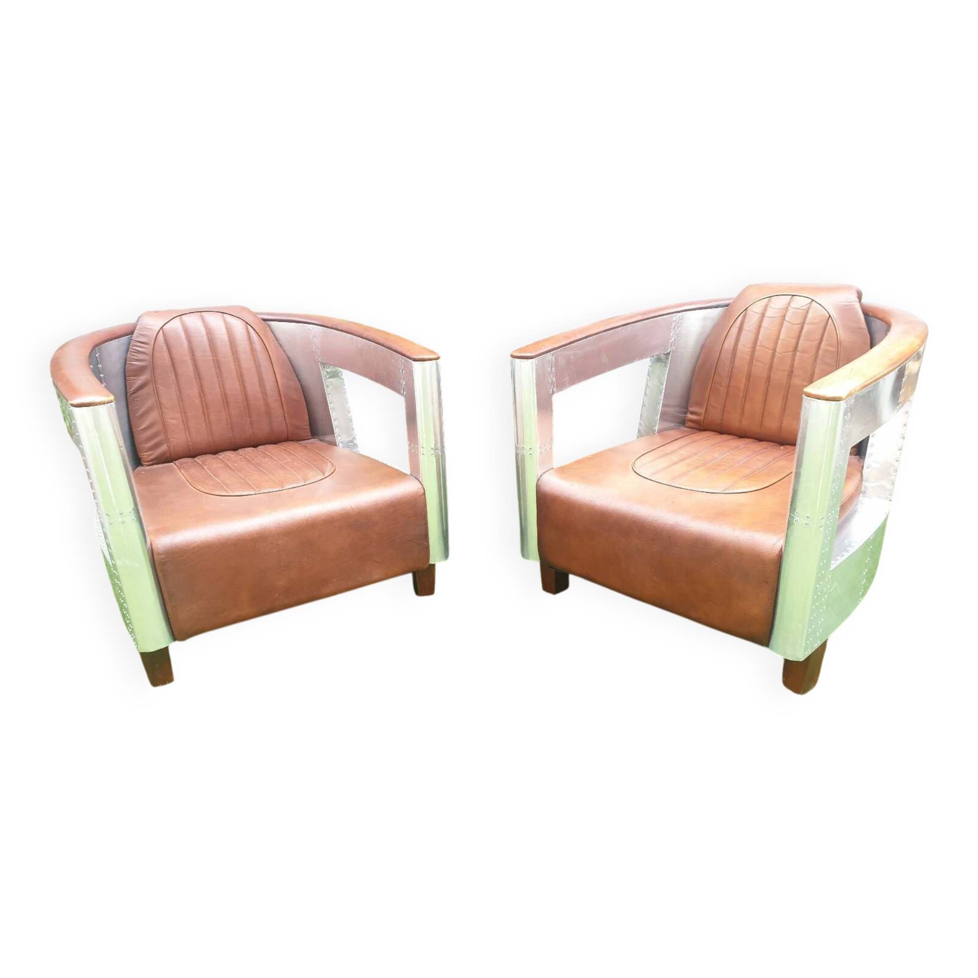 Set of Two Aviator Armchairs