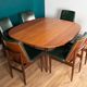 Retro Teak 1960s Elliots Of Newbury Mid Century Extending Dining Table & 6 Chairs