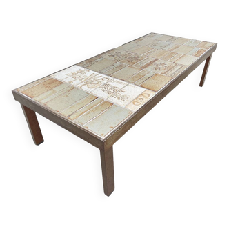 Roger Capron coffee table, green gray tones