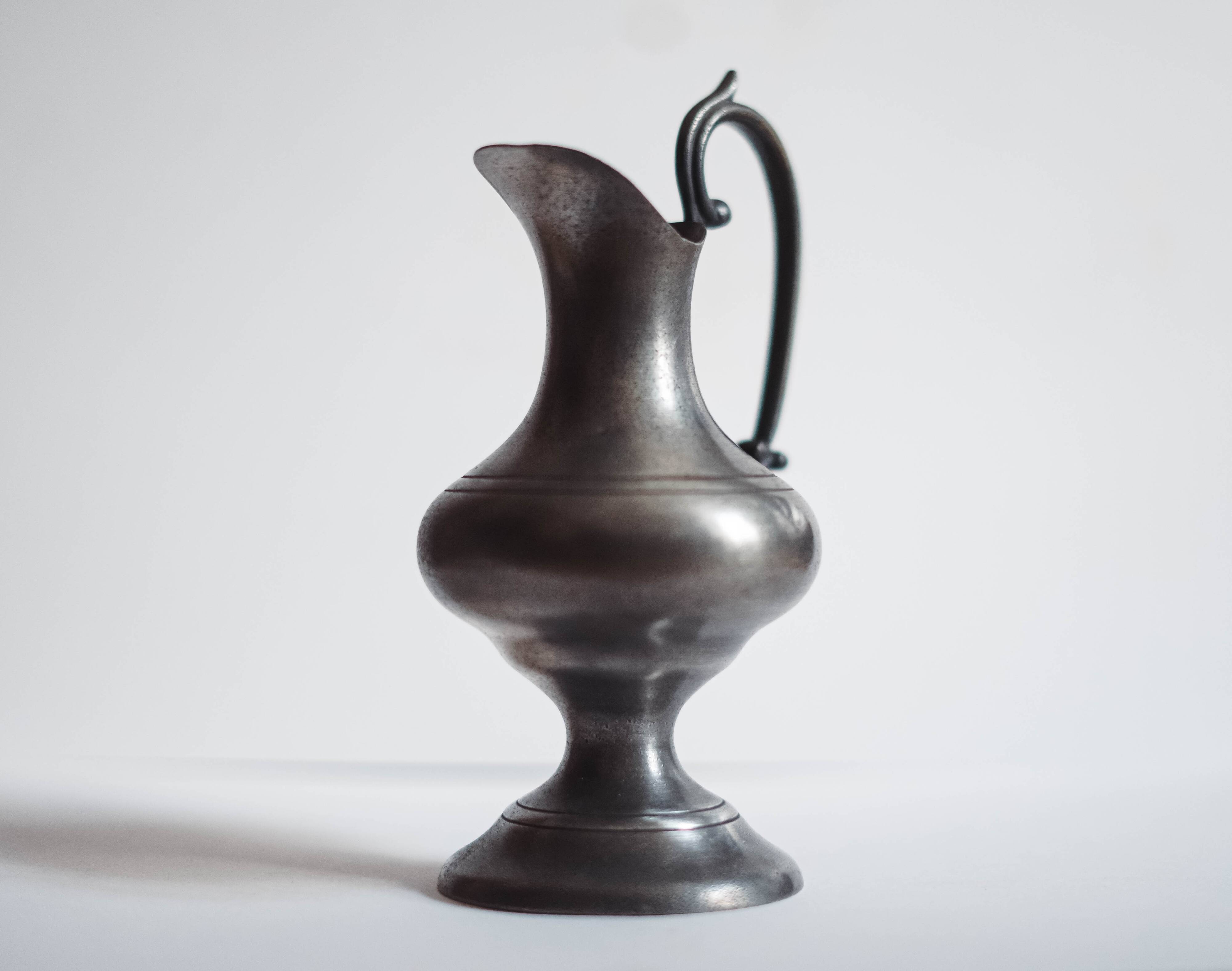 ANTIQUE FRENCH TIN “Les Etains Dauphinois” Vintage Tin/Pitcher/Jug