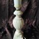 Twisted marble lamp base - white stone urn