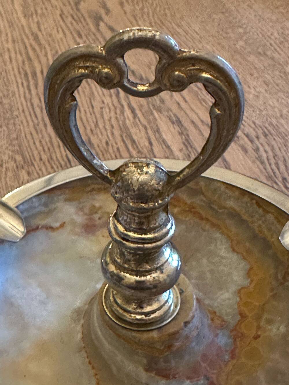 Brass and Onyx Ashtray