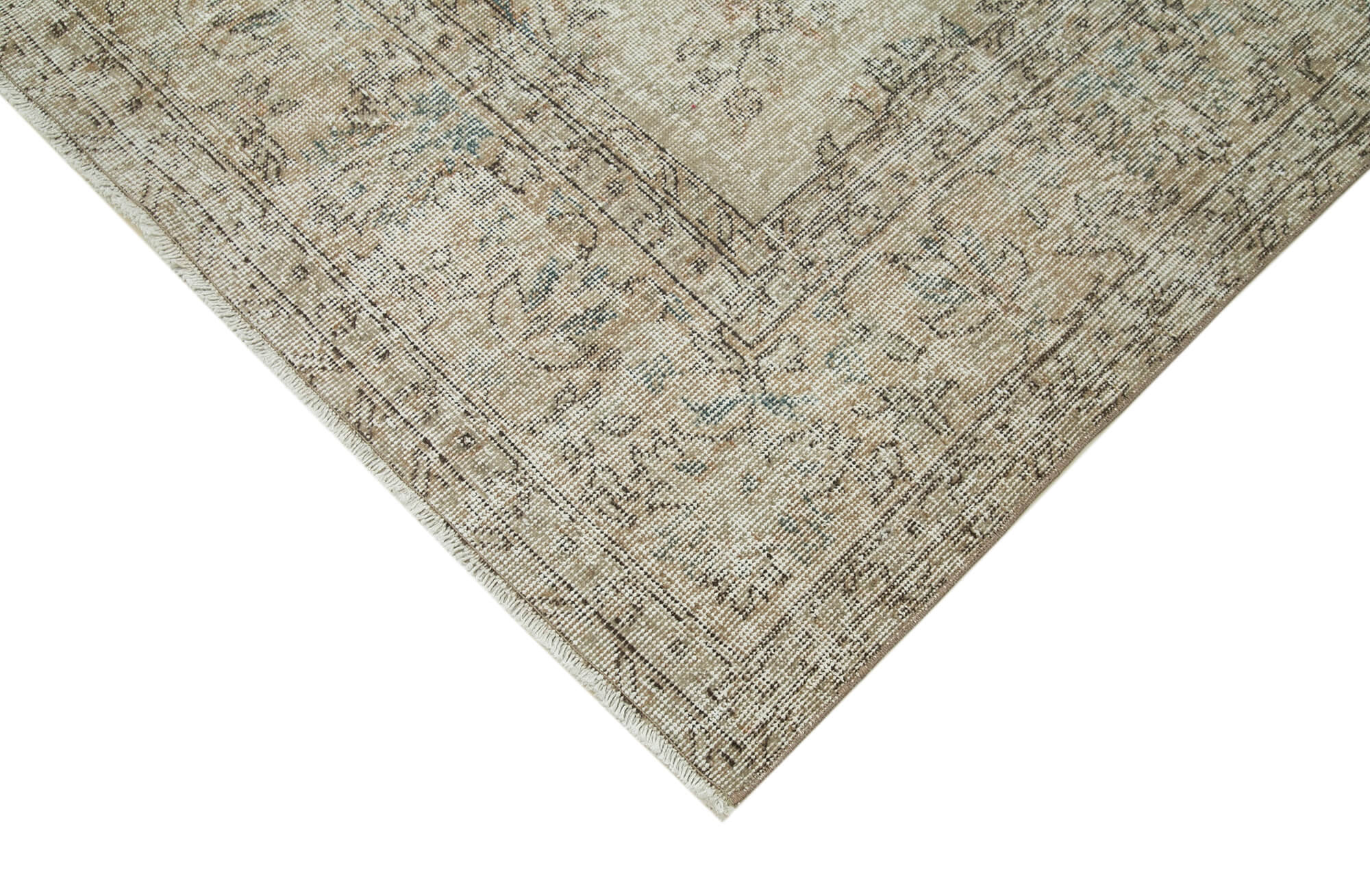 Handwoven antique anatolian beige carpet 200 cm x 316 cm - 36636