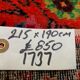Square turkish kayseri rug 215x190 cm wool hand knotted vintage tribal beige