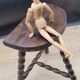 Tripod stool with square ball feet