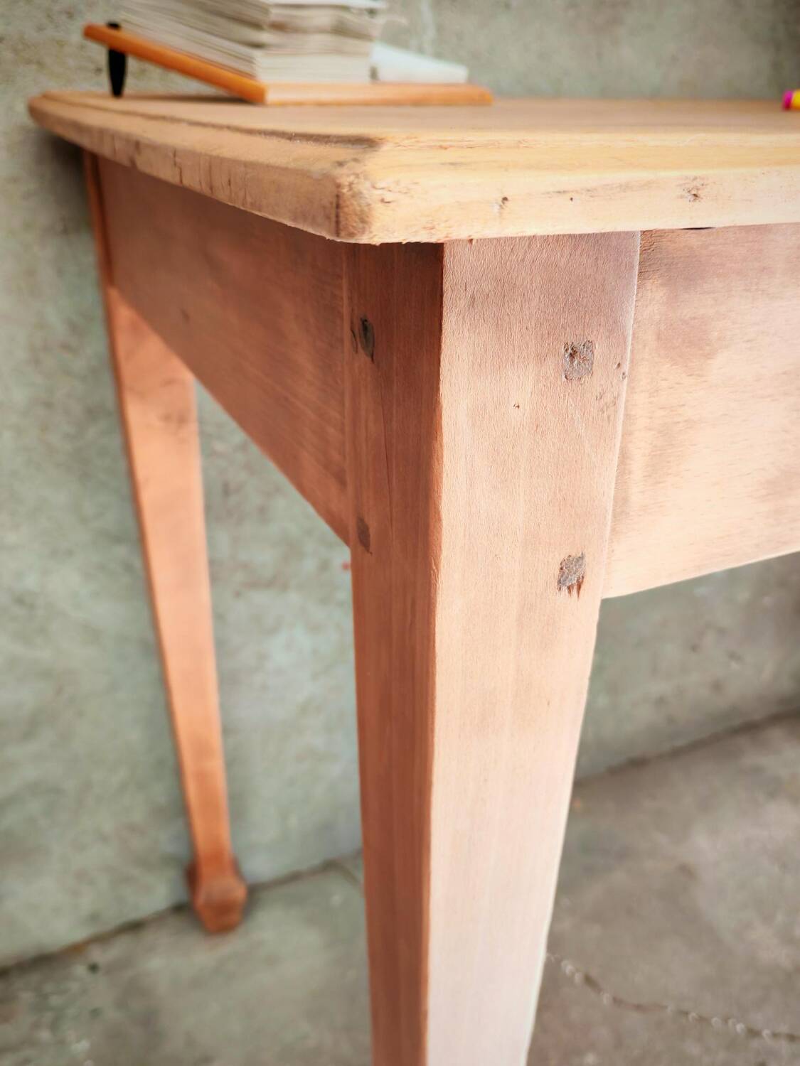 Golden blond wood desk