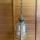 Antique Vestibule Lantern Suspension Brass + Bevelled Glass Vintage
