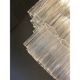 Plafonnier "Tronchi" contemporain transparent en verre de Murano de style Venini carré Spoutnik