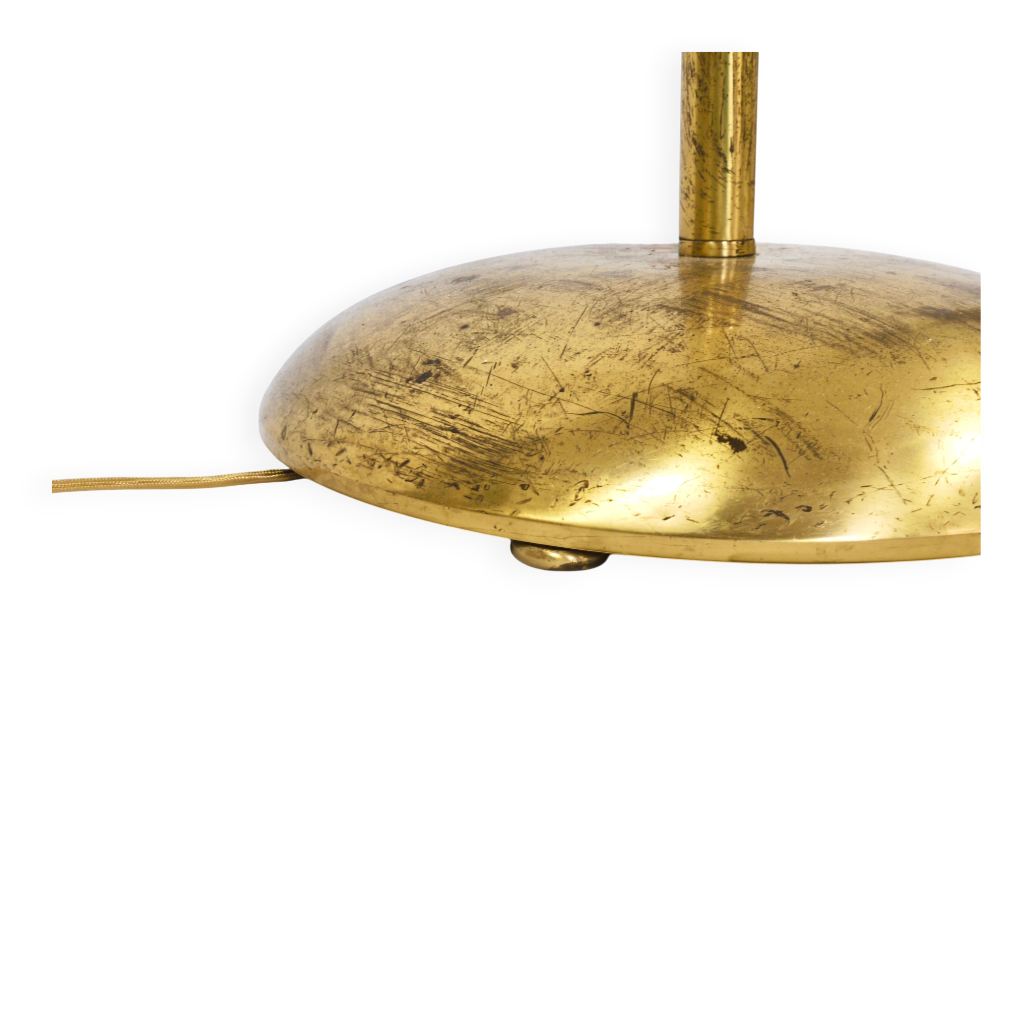 Bakalowits floor lamp from Vienna in solid brass with a glass handle, Austria, 1950s.