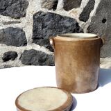 Trio de pots en grès avec couvercles
