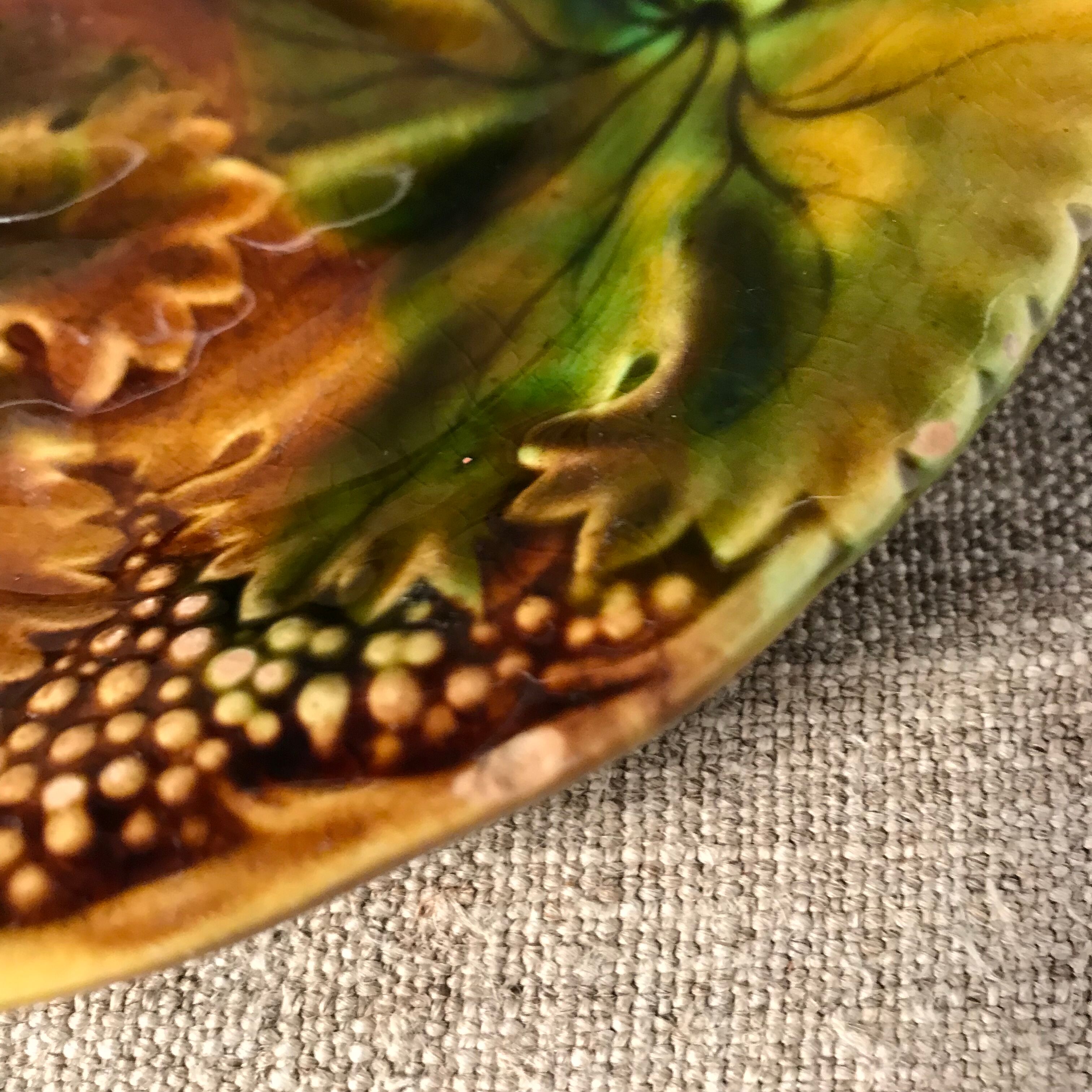 4 assiettes à dessert vintage a décor automnal